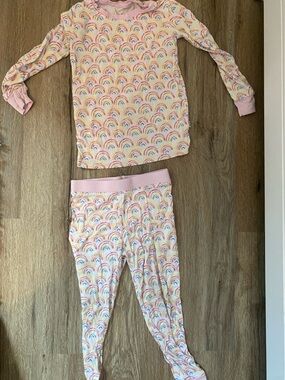 Little Sleepies Pink Rainbow Print Pajama Set